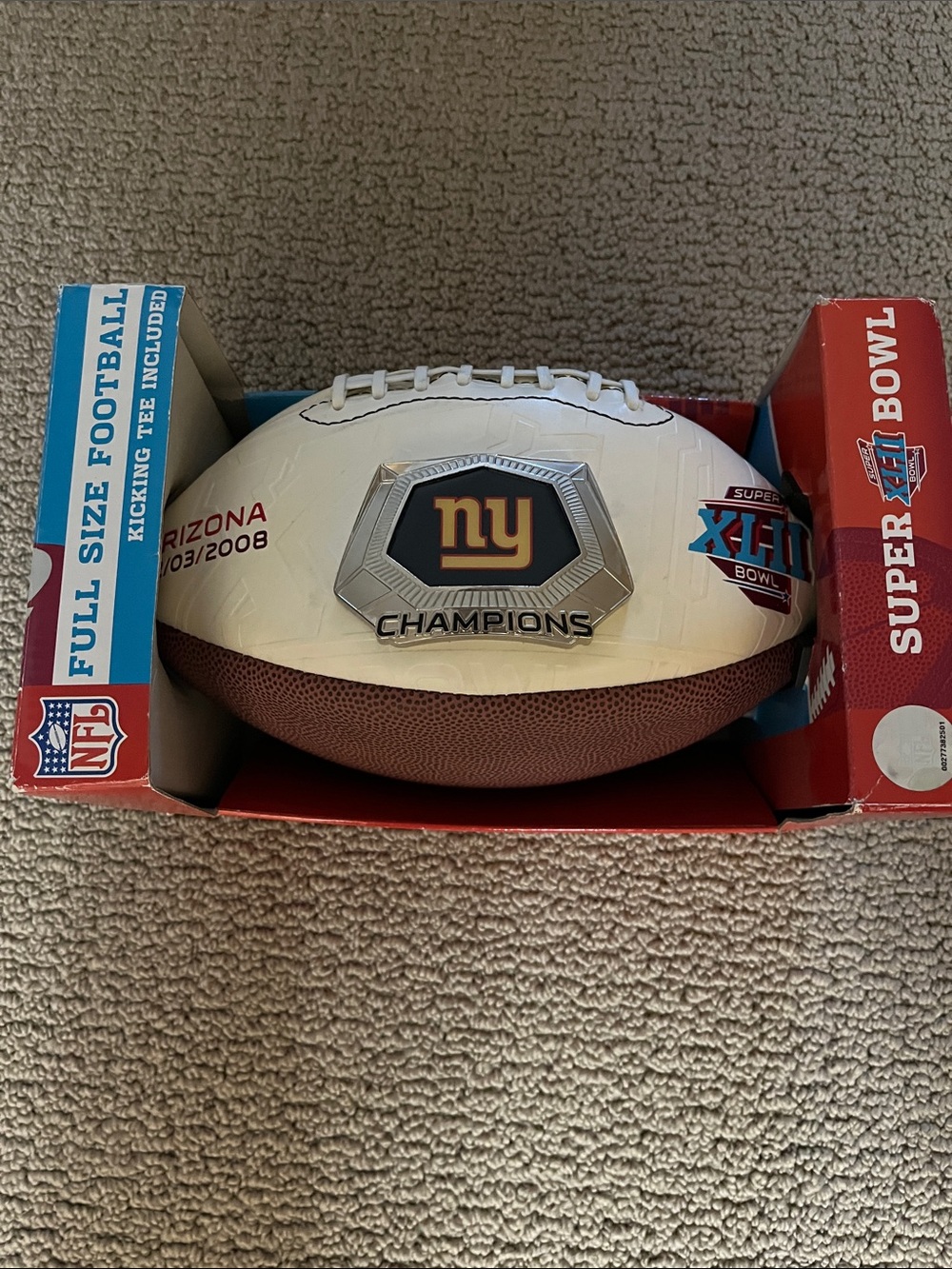 NFL New York Giants White and Brown Super Bowl Champions Football